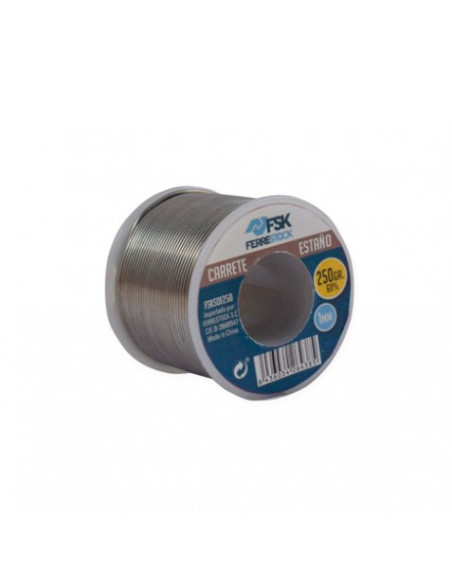CARRETE ALAMBRE DE ESTAÑO 250GR 1MM FERRESTOCK