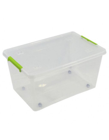 CAJA ORGANIZADORA CON TAPA, RUEDAS Y CIERRES 585X390X300MM ARTPLAST