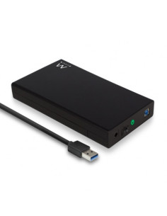 CAJA DISCO EXTERNO SATA 3.5\" USB 3.2 NEGRO EWENT