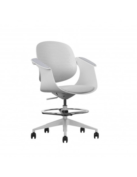SILLA / TABURETE DE OFICINA TOP WORK GRIS CLARO CROMAD