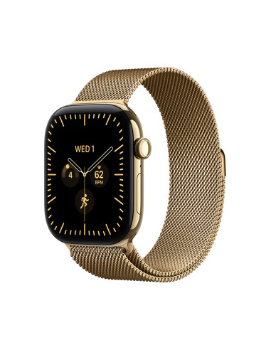 Apple Watch Series 12 (GPS + Cellular) - Caja de titanio en oro brillante (46 mm) - Pulsera Milanese Loop oro brillante - Talla 