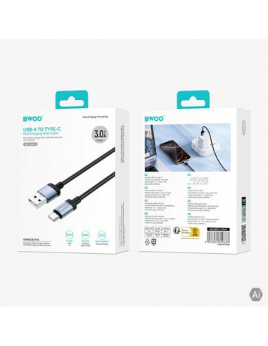 CABLE TRENZADO TIPO C 3A BO-X401C BWOO