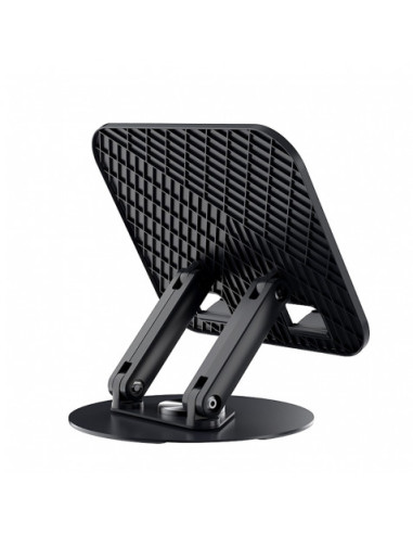 SOPORTE GIRATORIO DE ALUMINIO PARA TABLETS Y PORTATIL NEGRO BWOO