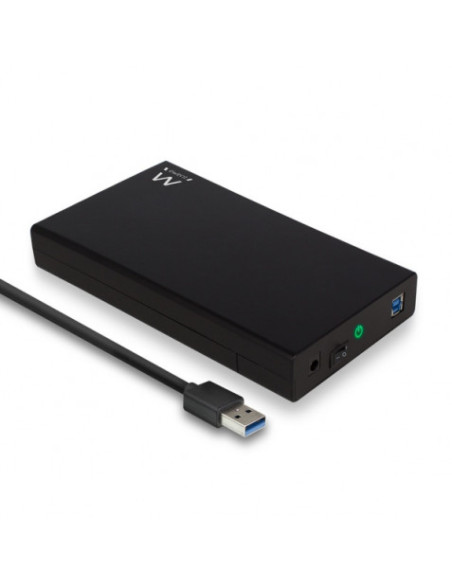 CAJA DISCO EXTERNO SATA 3.5\" USB 3.2 NEGRO EWENT