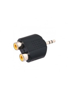 ADAPTADOR STEREO MINI JACK A 2 RCA HEMBRAS CROMAD