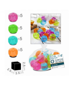 SET 20 CUBITOS DE HIELO REUTILIZABLES COLORES