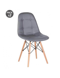 PACK 2 SILLAS DESIGN D300 GRISES MUVIP