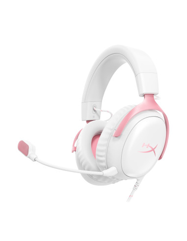 HyperX Cloud III - Auriculares gaming (blancos/rosas)