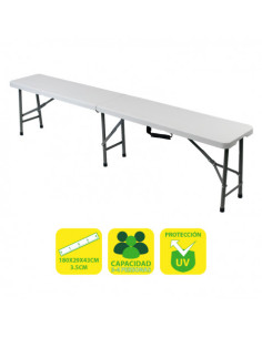BANCO DE RESINA PLEGABLE 180X29X43CM 3.5CM SUNGARDEN