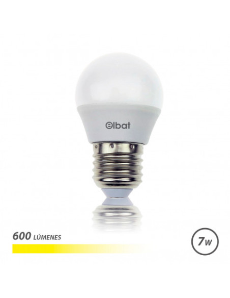 BOMBILLA LED G45 | 7W | 600LM | E27 | LUZ CALIDA | ELBAT