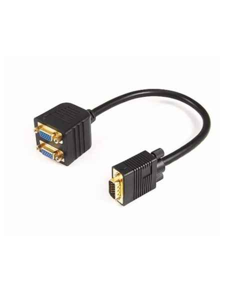 CABLE ADAPTADOR VGA MACHO A 2 VGA HEMBRAS