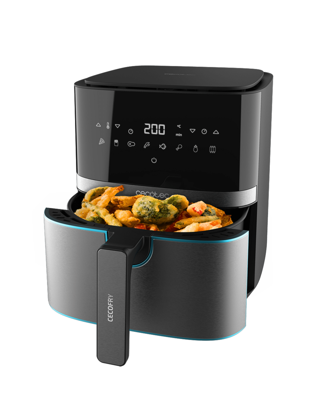 Freidora de aire Cecofry Full InoxBlack 5500 Connected con accesorios