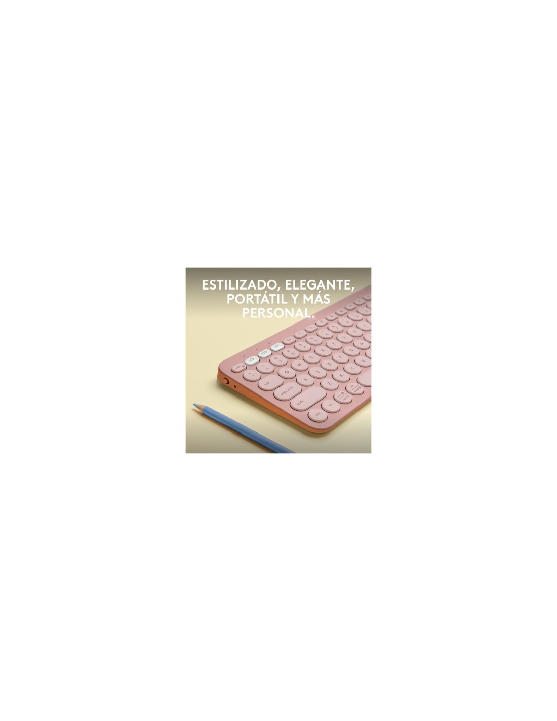 Logitech Pebble Keys 2 K380s teclado RF Wireless + Bluetooth QWERTY Español Rosa