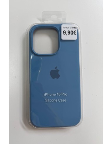 IPHONE 16 PRO FUNDA SILICONE CASE CON LOGO AZUL