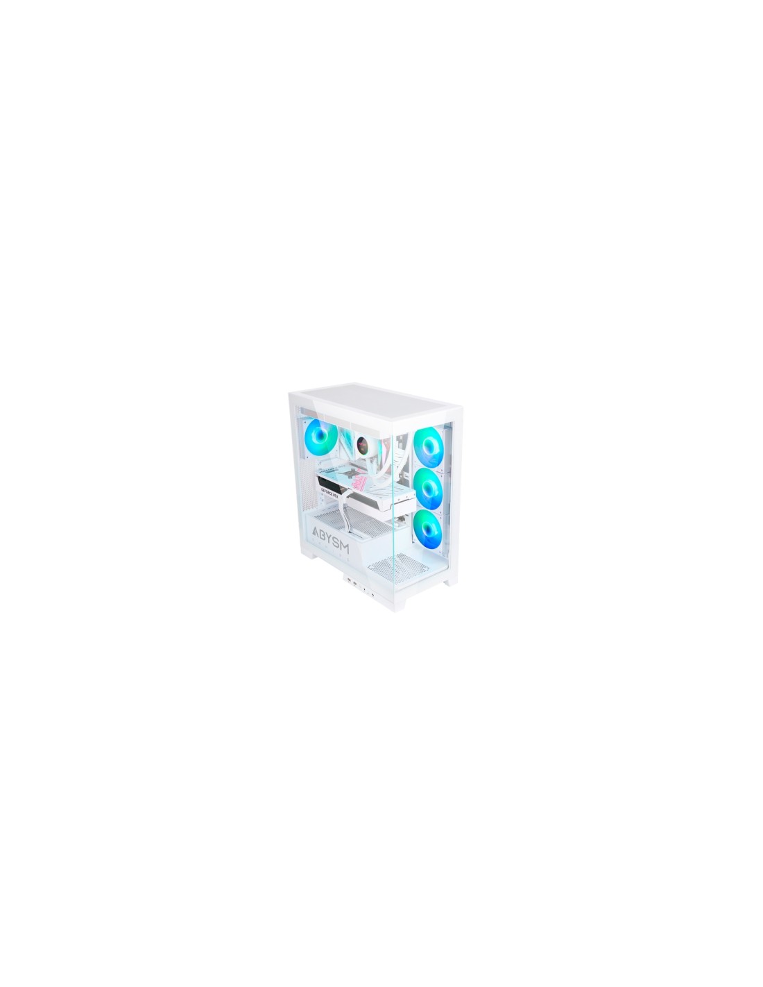 ABYSM Danube Sava H500 White Escritorio Transparente, Blanco