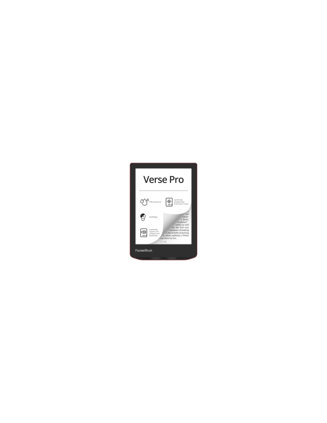 PocketBook Verse Pro lectore de e-book Pantalla táctil 16 GB Wifi Negro, Rojo
