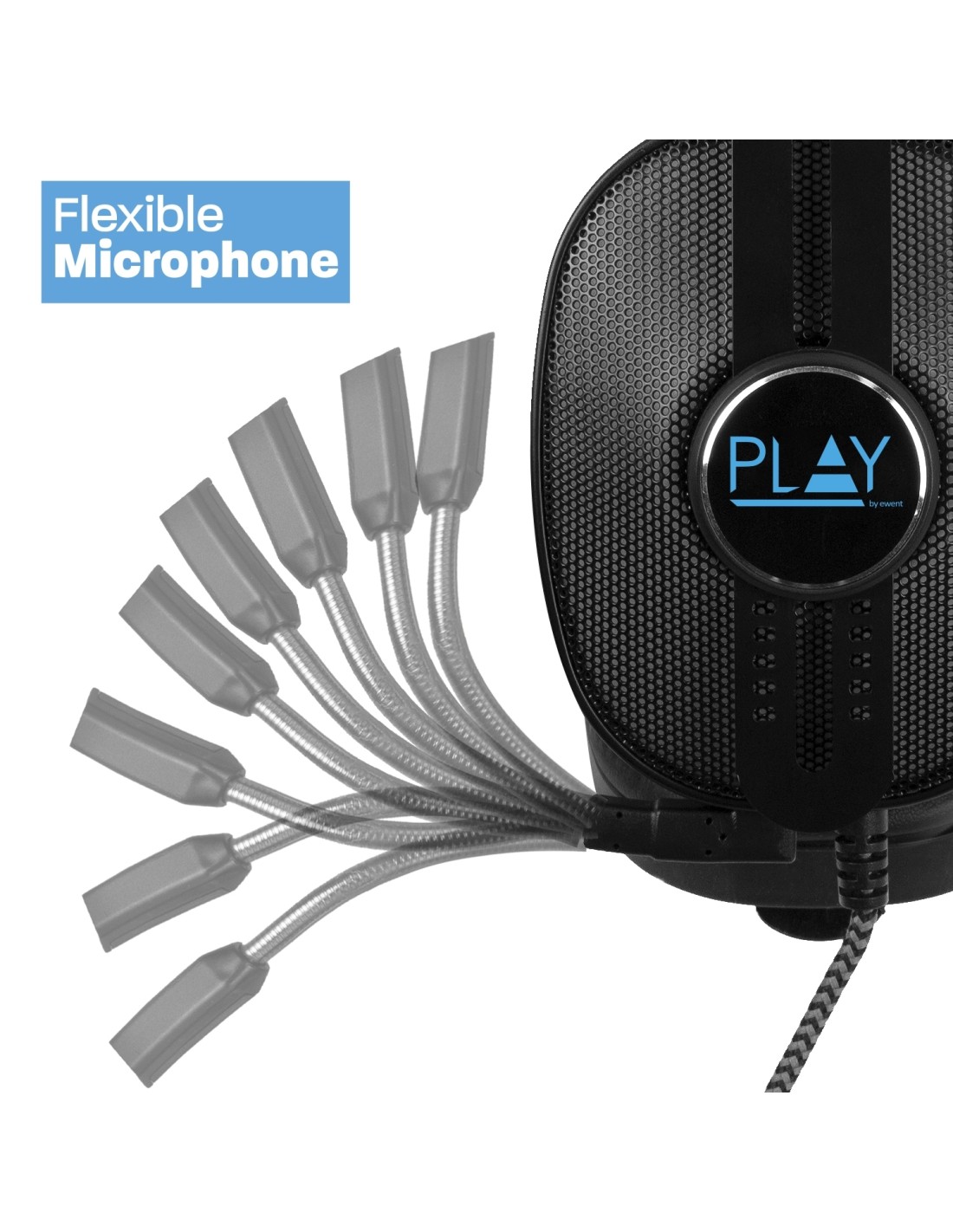Auriculares gaming ewent play 2 conectores 3.5mm usb negro PL3321