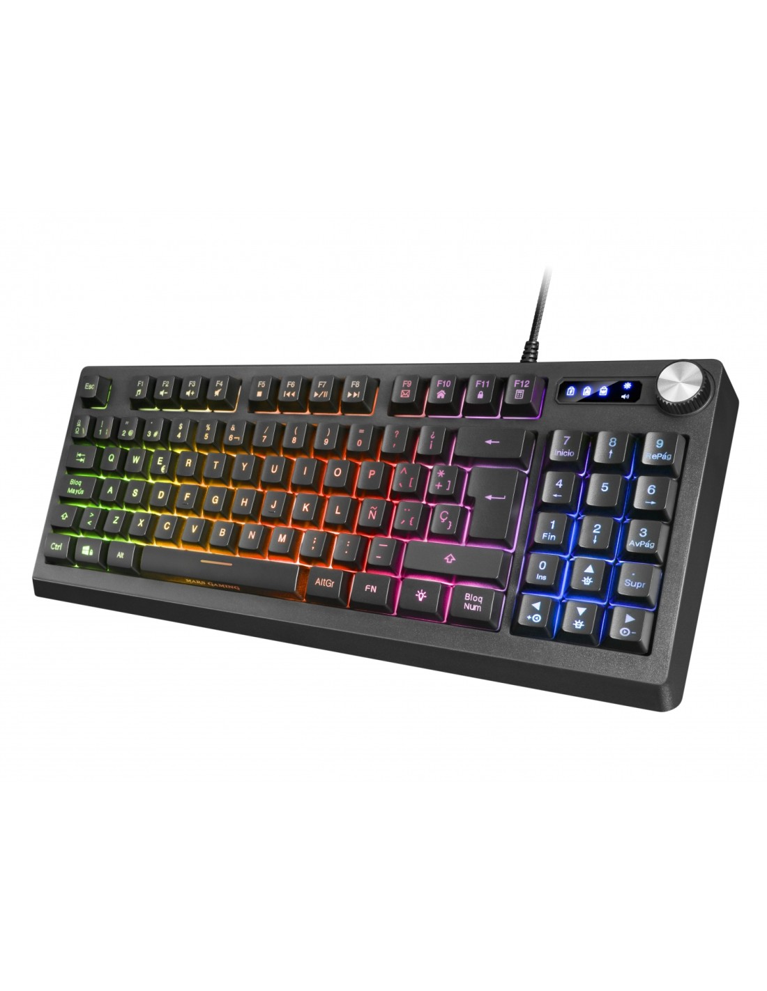 Teclado Mars Gaming usb retroiluminado led rgb Portugues Negro MKREVOPT