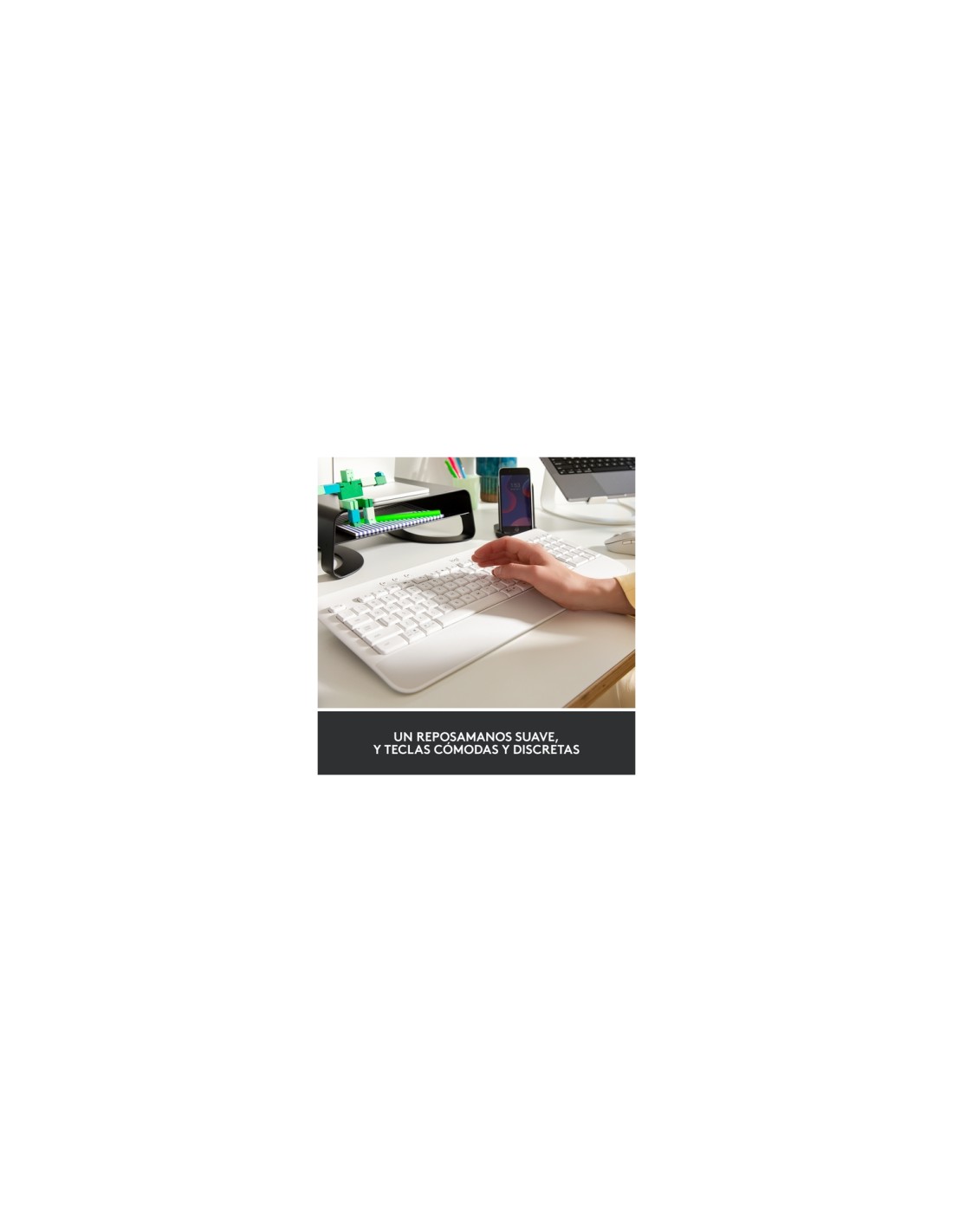 Logitech Signature K650 teclado RF Wireless + Bluetooth QWERTY Español Blanco