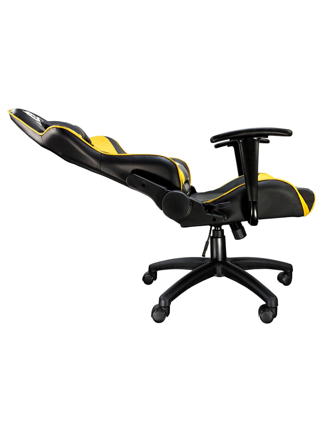 TALIUS Silla Gecko v2 gaming negra/amarilla, brazos fijos, butterfly, base nylon, ruedas nylon, gas cla