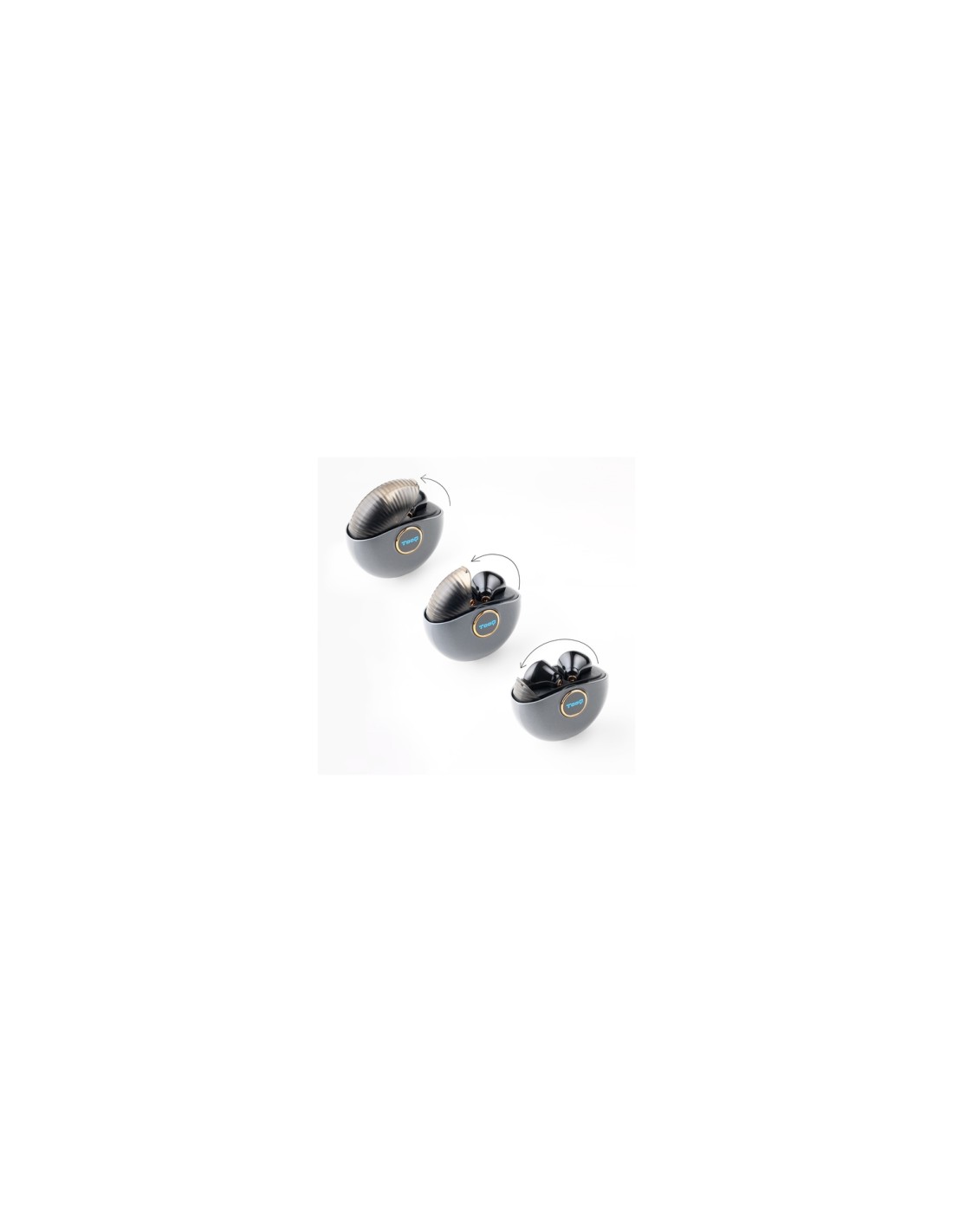 TooQ Snail Auriculares Inalámbricos + Micrófono Bluetooth con Estuche de Carga, Gris/Negros