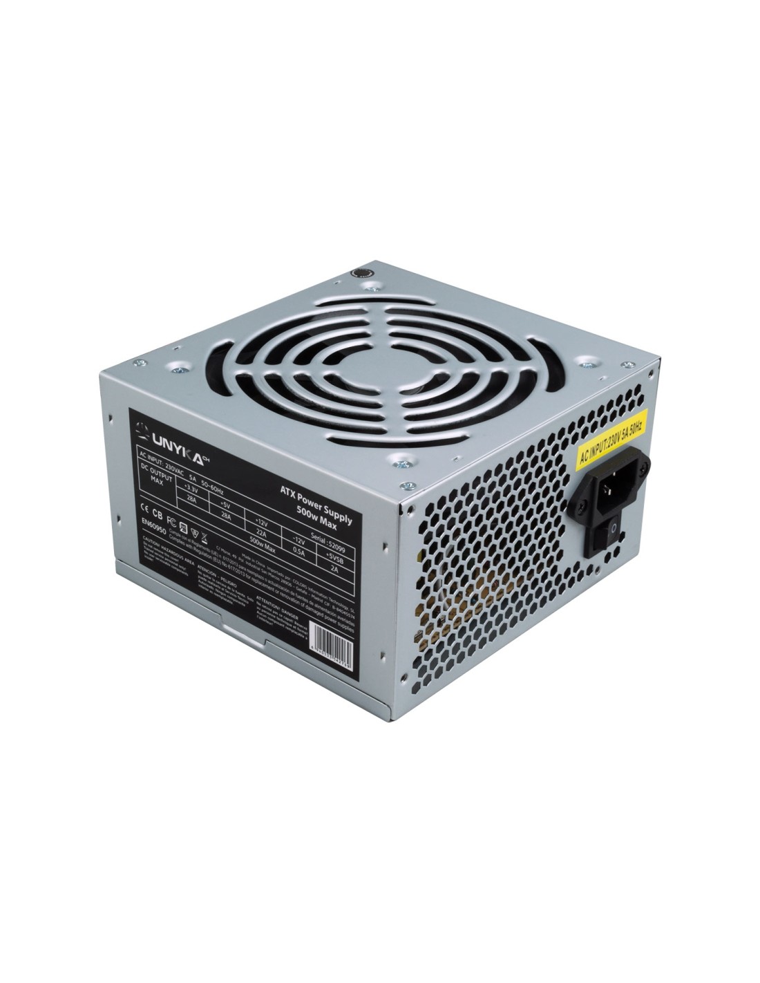 FUENTE ALIMENTACION ATX 500W SILENCIOSA UNYKACH 52099