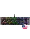 Mars Gaming MK422, Teclado Mecánico Gaming RGB, Antighosting, Switch Mecánico Azul, Idioma US, Negro