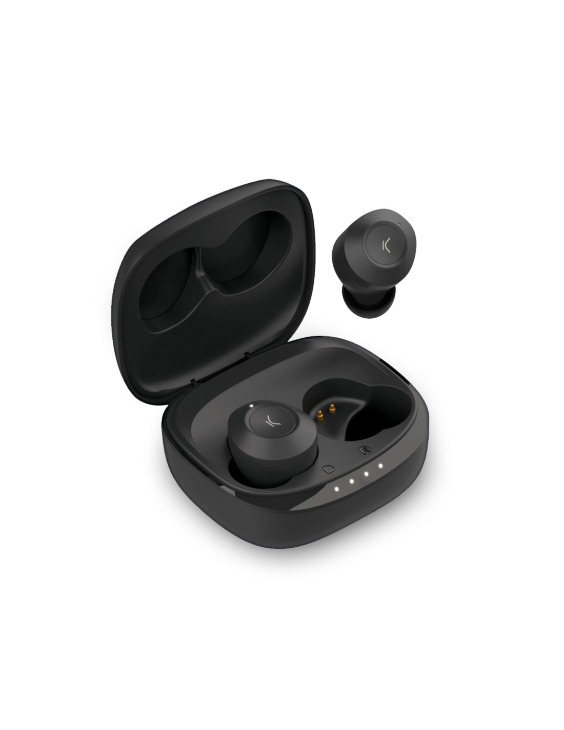 Ksix Auriculares inalámbricos Oblivion, Diseño de botón, Autonomía 4+15 h, Control táctil, Llamadas, Asistentes de voz, Negro