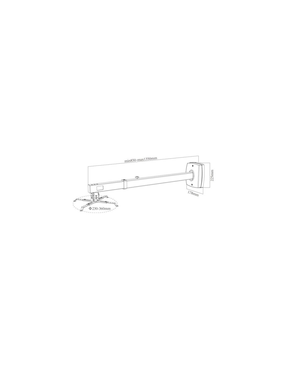 APPROX APPSV03P SOPORTE PROYECTOR DE PARED 85-135 CM BLANCO