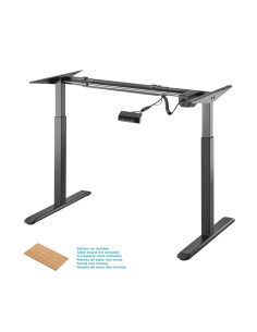 AISENS Bastidor De Escritorio Motorizado, Altura Ajustable Con Panel De Control, 80kg, Negro