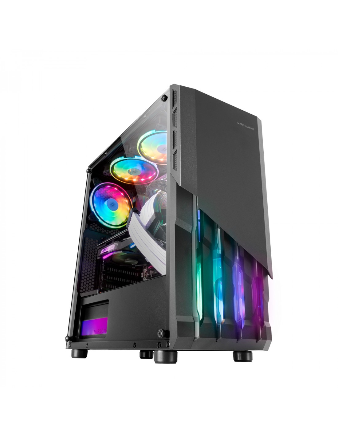 Mars Gaming MC-X2 Negro Caja PC Gaming ATX Frontal Acero FRGB 2 Ventiladores 12cm FRGB Ventana Lateral Completa
