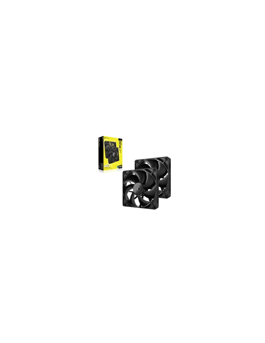 Corsair iCUE LINK RX140 Carcasa del ordenador Ventilador 14 cm Negro 2 pieza(s)