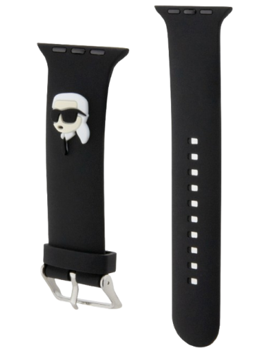 KARL CORREA para Apple Watch: Correa Negra 42/44/45/49MM