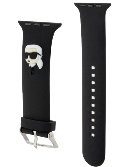 KARL CORREA para Apple Watch: Correa Negra 42/44/45/49MM