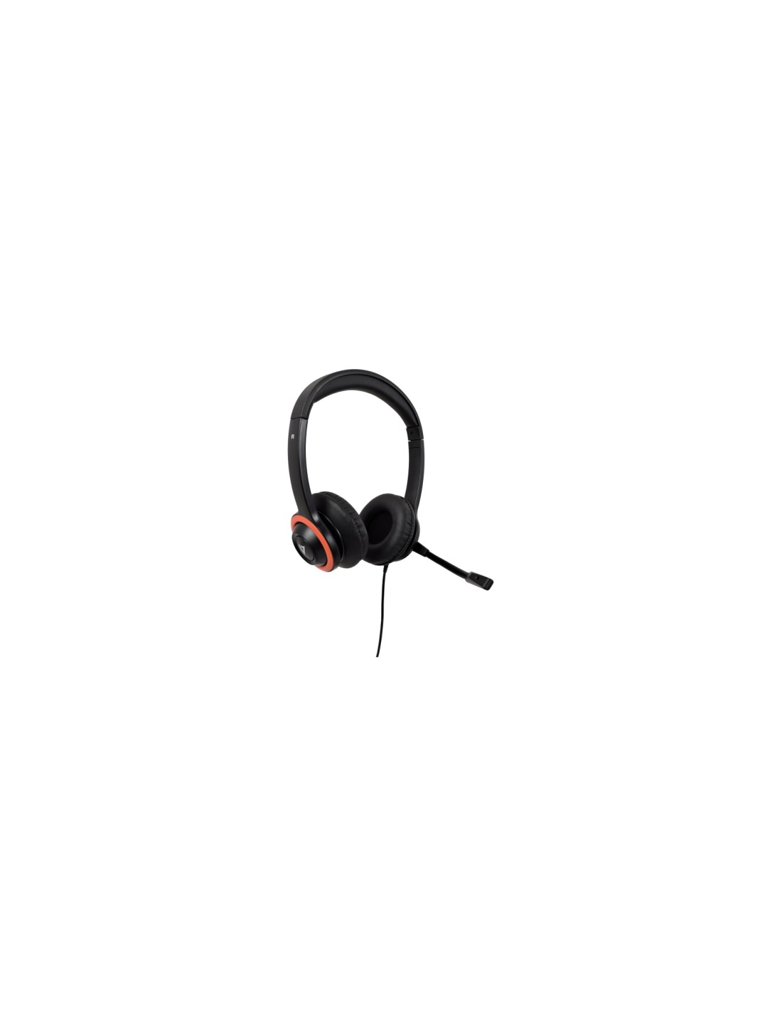 V7 Auriculares Safesound Education k-12 con micrófono, volumen limitado, antimicrobiano, cable de 2 m, 3,5 mm, ordenador portáti