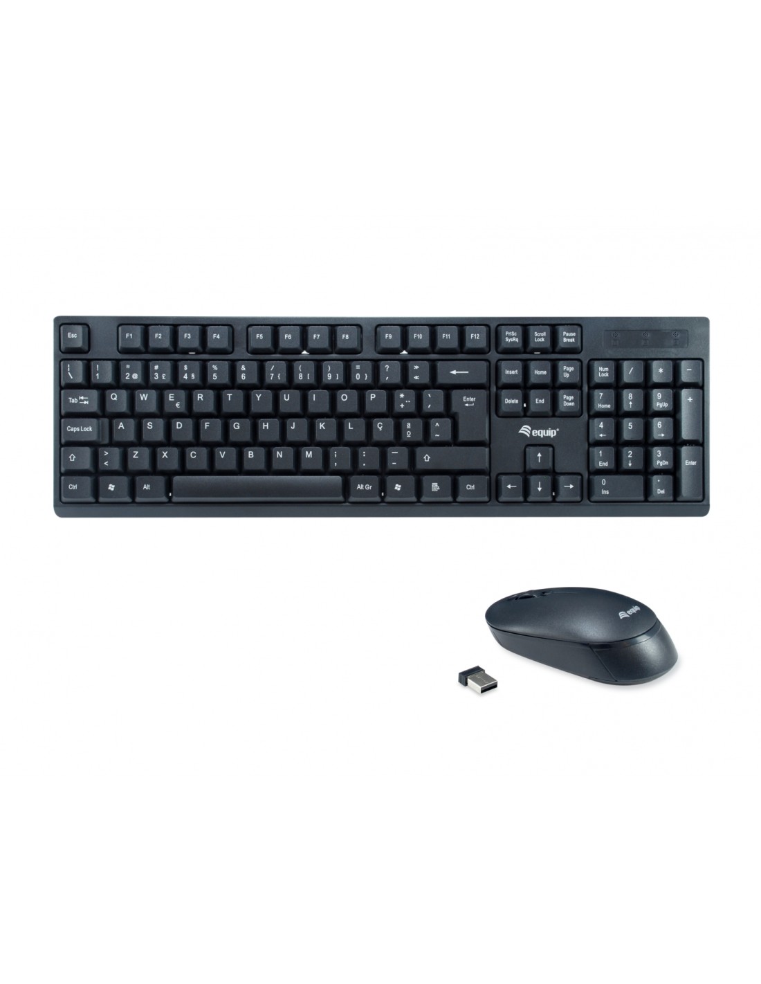 Equip 245222 teclado Ratón incluido RF inalámbrico QWERTY Portugués Negro