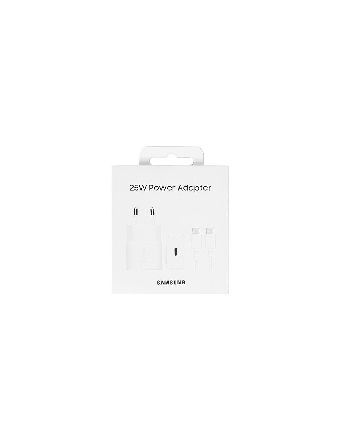 CARGADOR SAMSUNG 25W ADAPTADOR + CABLE USB-C A USB-C BLANCO