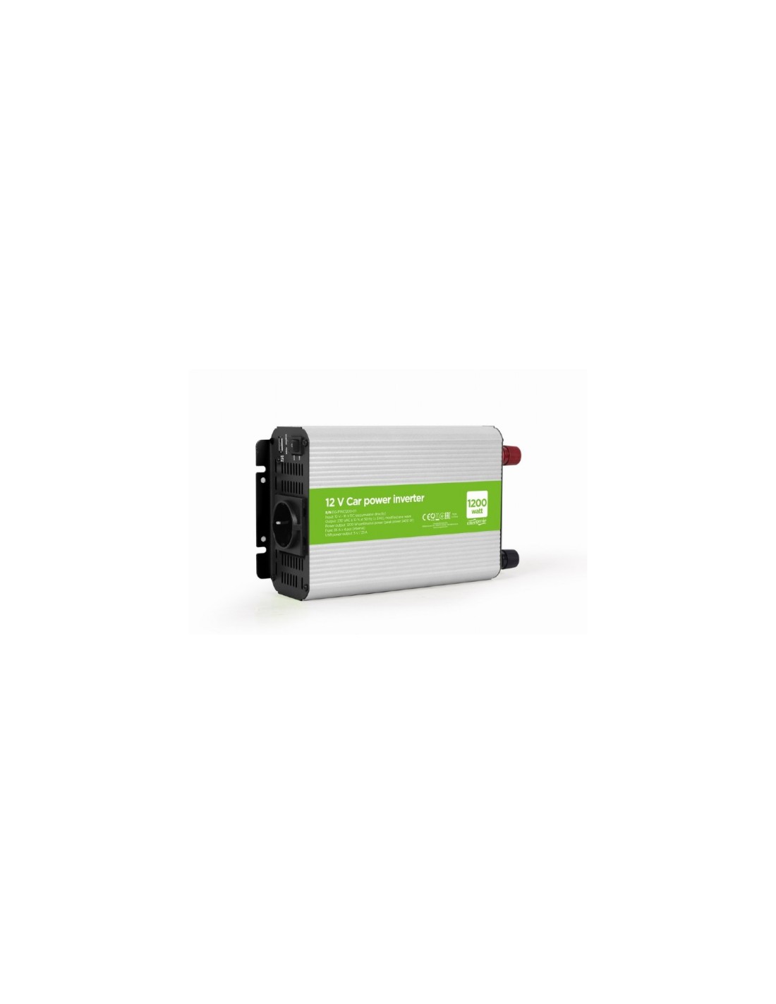 Gembird EG-PWC1200-01 adaptador e inversor de corriente Auto 1200 W Gris