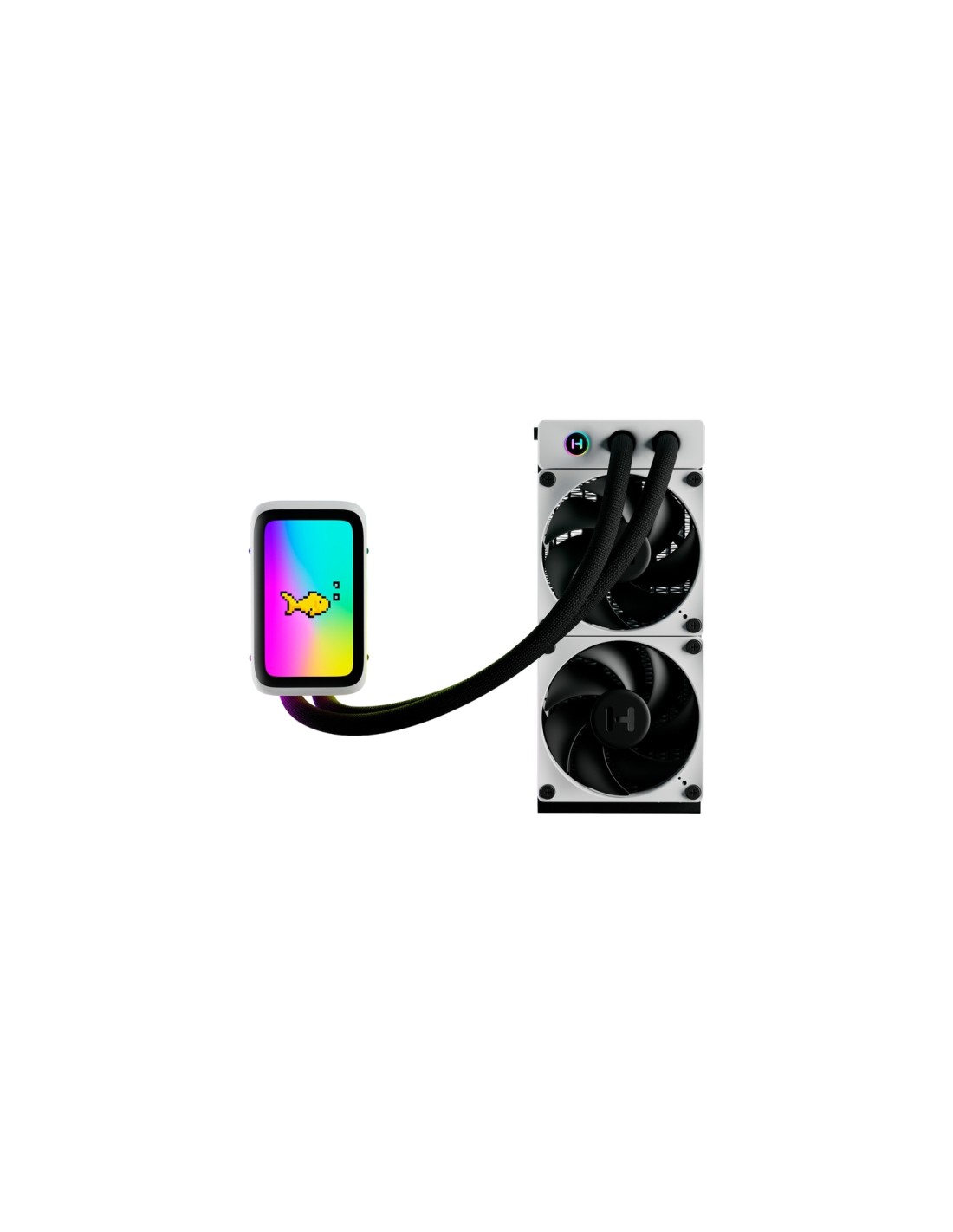 HYTE THICC Q60 Procesador Kit de refrigeración líquida 12 cm Negro, Blanco 2 pieza(s)