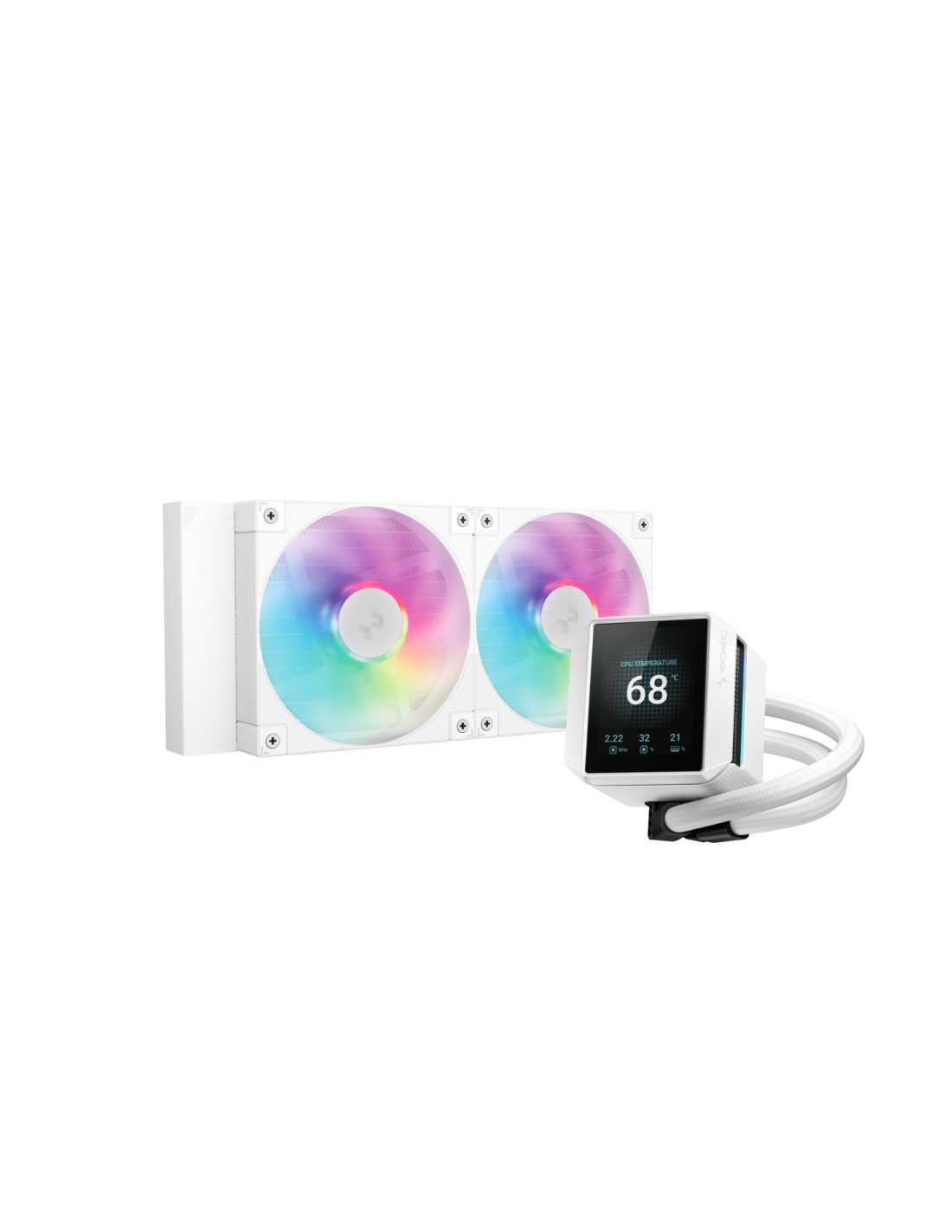 DeepCool Mystique 240 WH ARGB Procesador Sistema de refrigeración líquida todo en uno 12 cm Blanco 1 pieza(s)