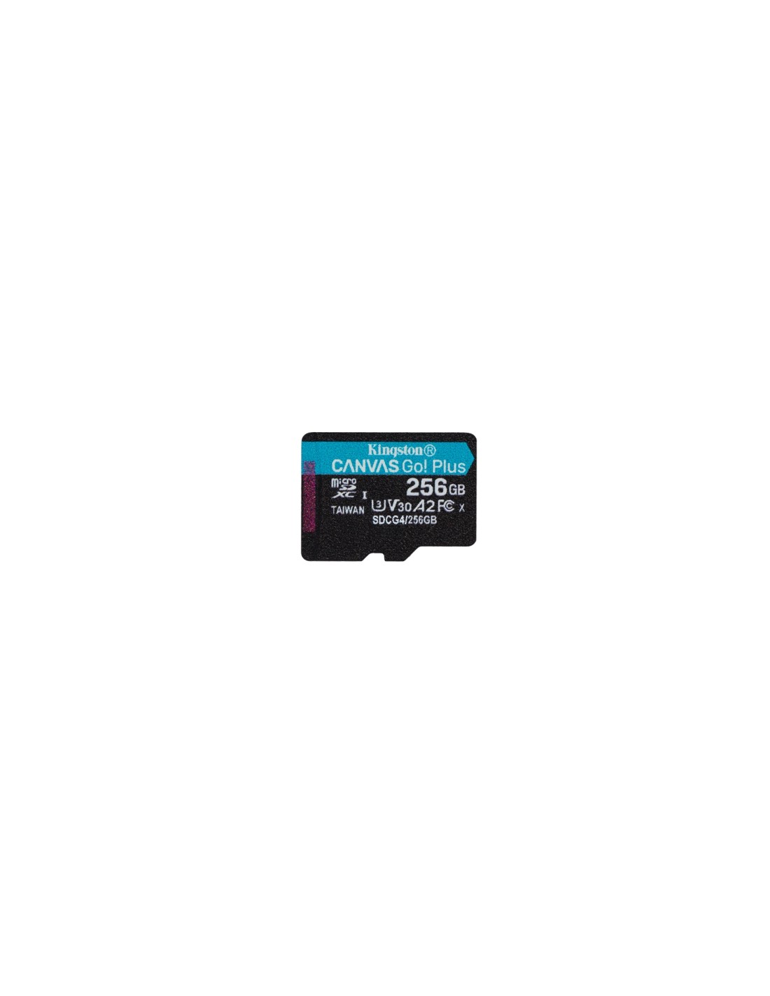 Kingston Technology Tarjeta microSDXC Canvas Go Plus Gen4 de 256 GB, 200 MB/s, A2 U3 V30 y adaptador
