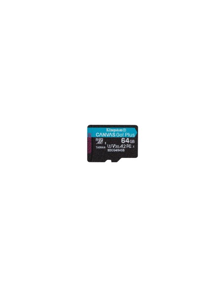 Kingston Technology Tarjeta microSDXC Canvas Go Plus Gen4 de 64 GB, 200 MB/s, A2 U3 V30 y adaptador