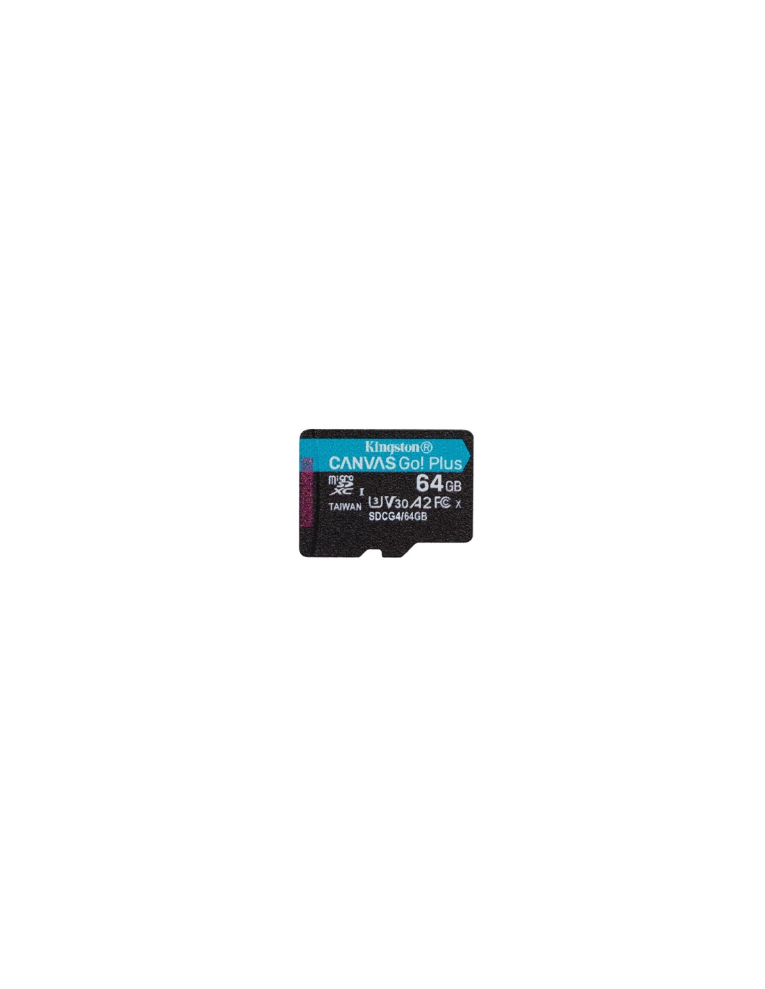 Kingston Technology Tarjeta microSDXC Canvas Go Plus Gen4 de 64 GB, 200 MB/s, A2 U3 V30 y adaptador