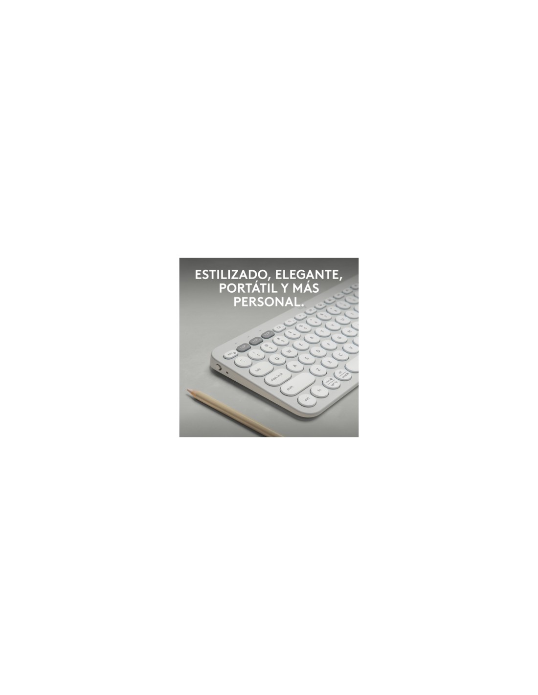 Logitech Pebble Keys 2 K380s teclado RF Wireless + Bluetooth QWERTY Español Blanco