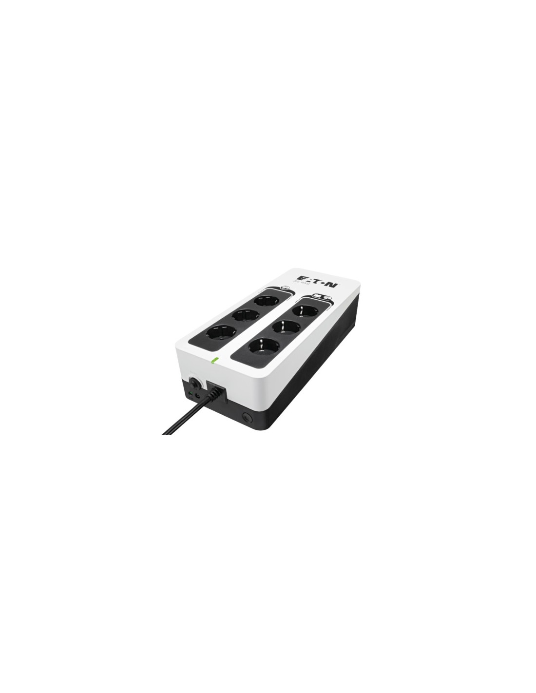 EATON sistema de alimentación ininterrumpida (UPS) En espera (Fuera de lÍ­nea) 450 VA, 270 W, 6 salidas AC Negro, Blanco
