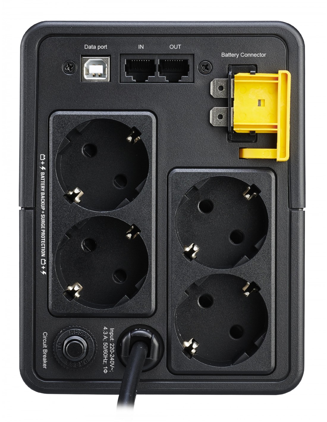 APC sistema de alimentación ininterrumpida (UPS) LÍ­nea interactiva 950 VA, 520 W, 4 salidas AC Negro