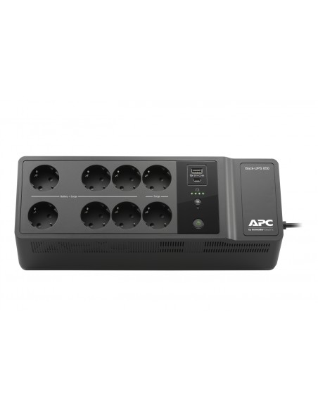 APC sistema de alimentación ininterrumpida (UPS) En espera (Fuera de lÍ­nea) 850 VA, 520 W, 8 salidas AC Negro