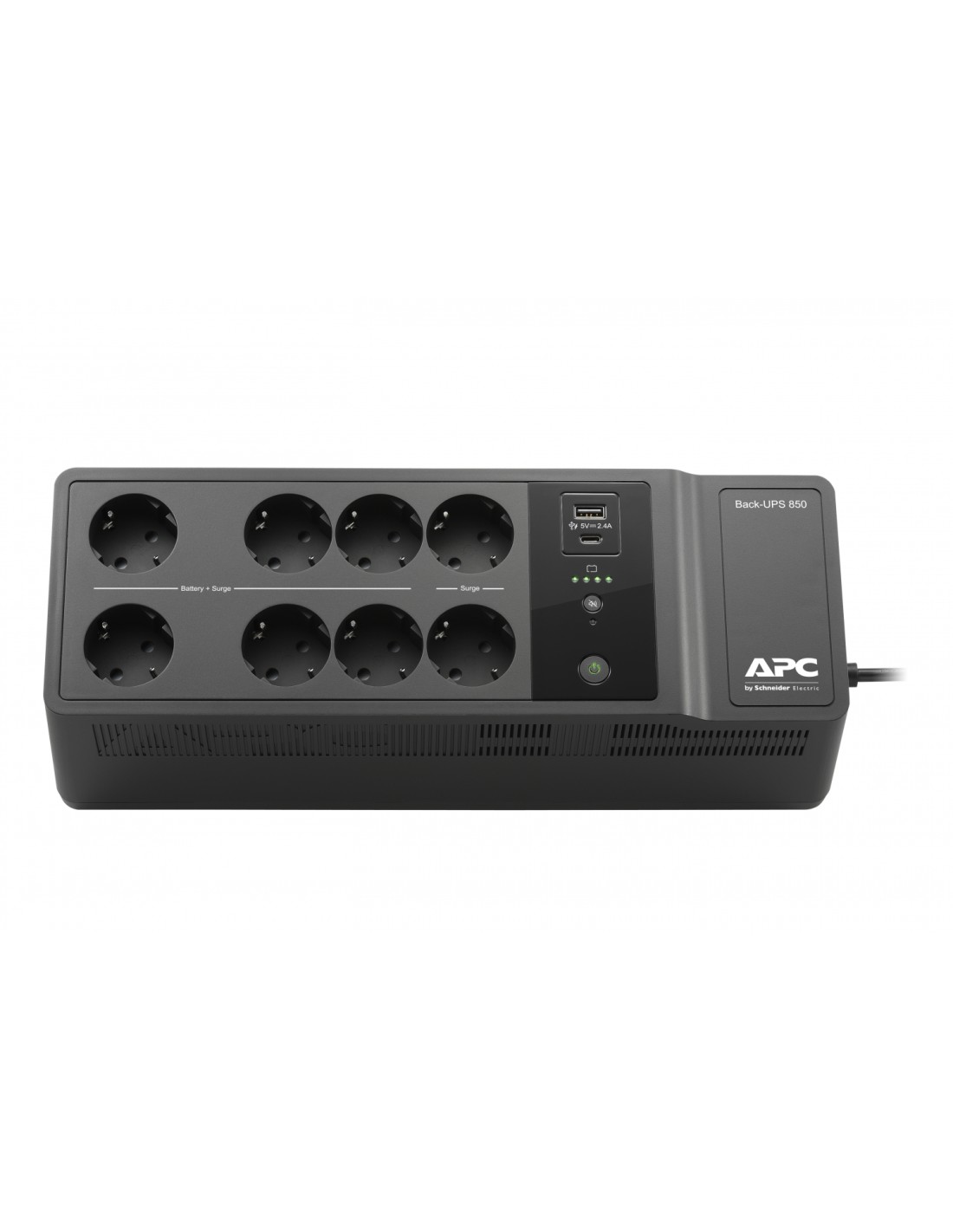 APC sistema de alimentación ininterrumpida (UPS) En espera (Fuera de lÍ­nea) 850 VA, 520 W, 8 salidas AC Negro
