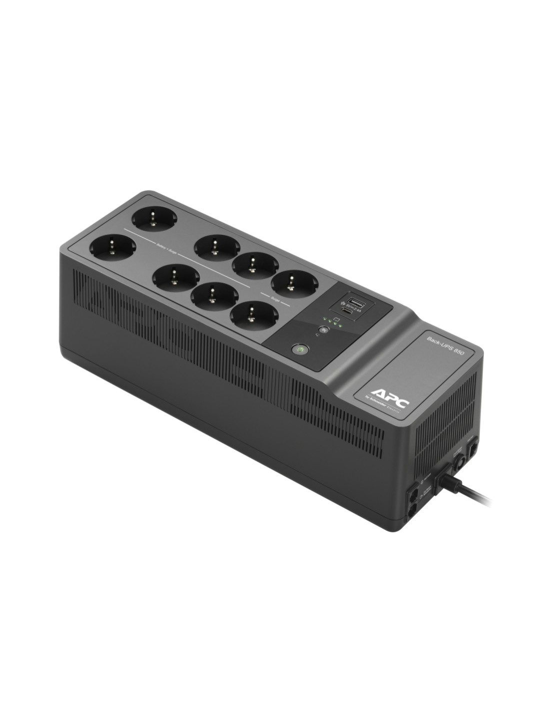 APC sistema de alimentación ininterrumpida (UPS) 850 VA 520 W 8 salidas AC Negro