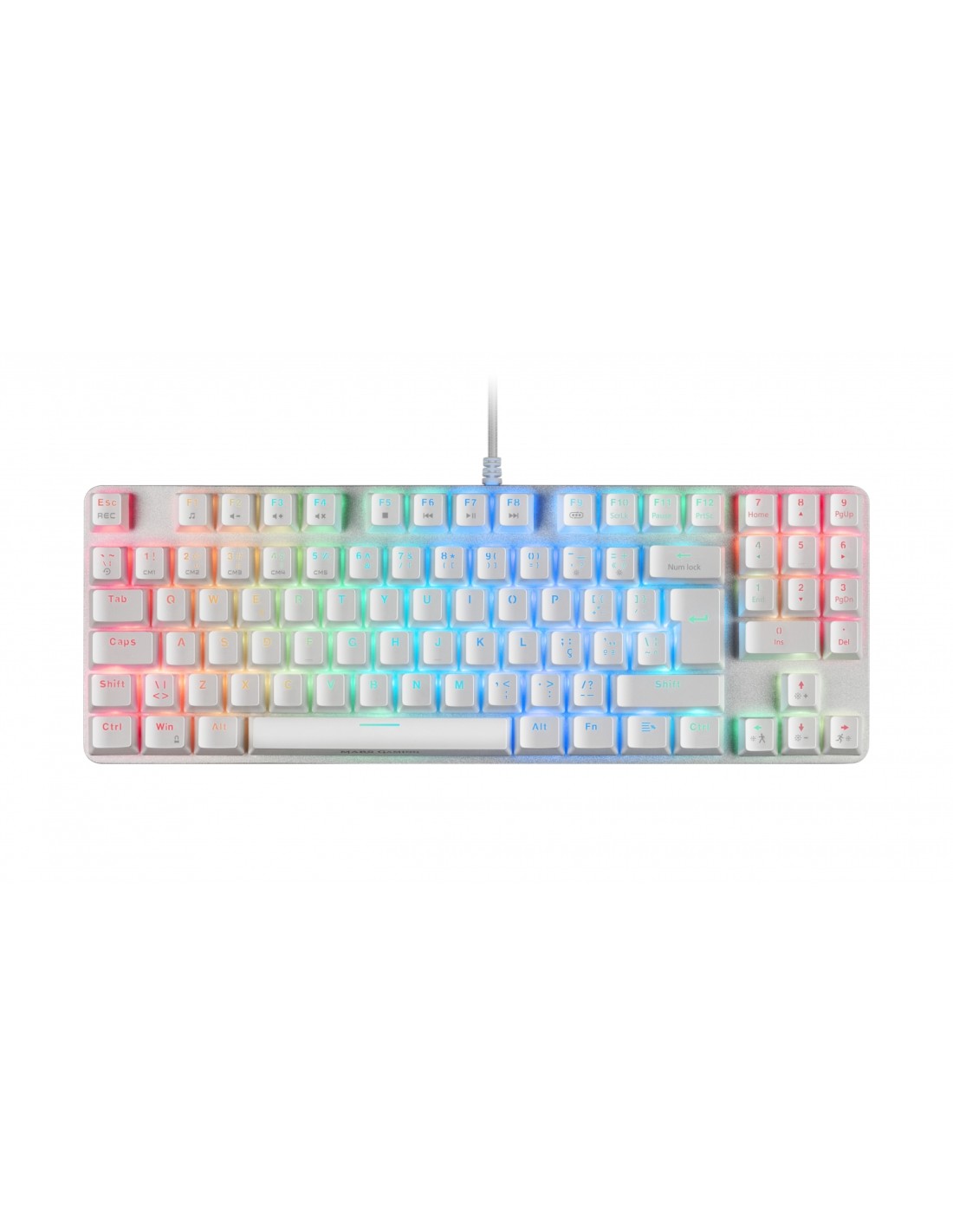 Mars Gaming MKREVOPRO Blanco, Teclado Gaming Mecánico TKL + Pad Numérico, Portugués